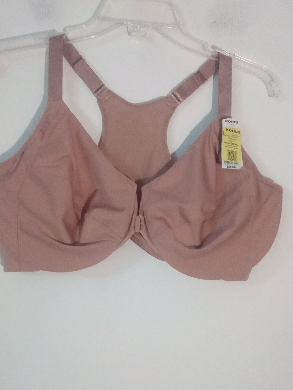 Glamorise Front-Closure Support Bra - Dusty Rose Tan 44DD NWT $60